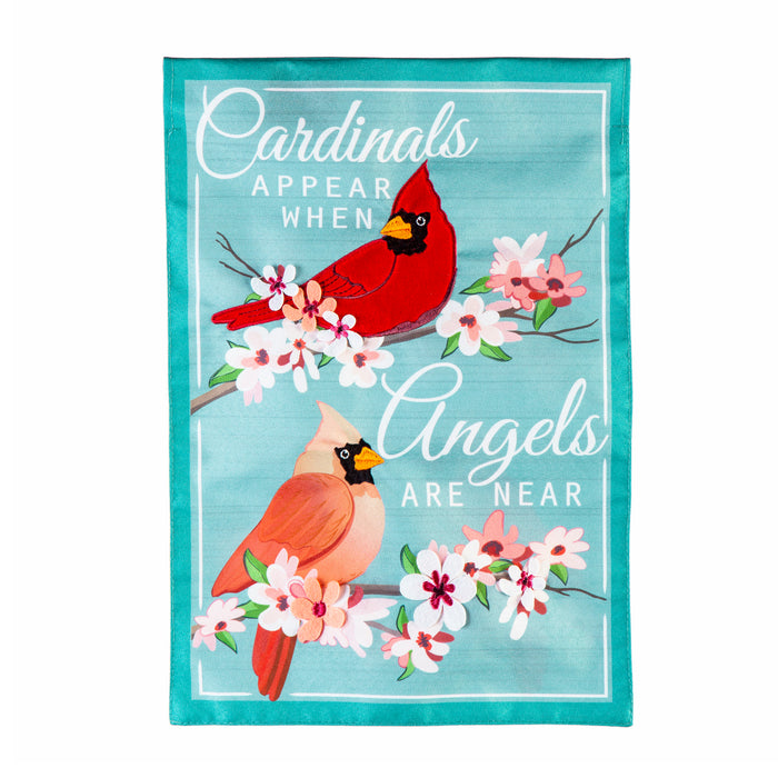 Cardinals Appear Garden Linen Flag