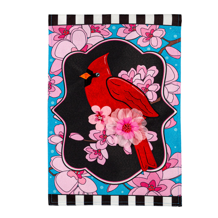 Spring Cardinal Garden Linen Flag