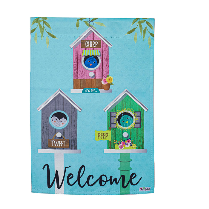 Birdhouse Friends Garden Suede Flag
