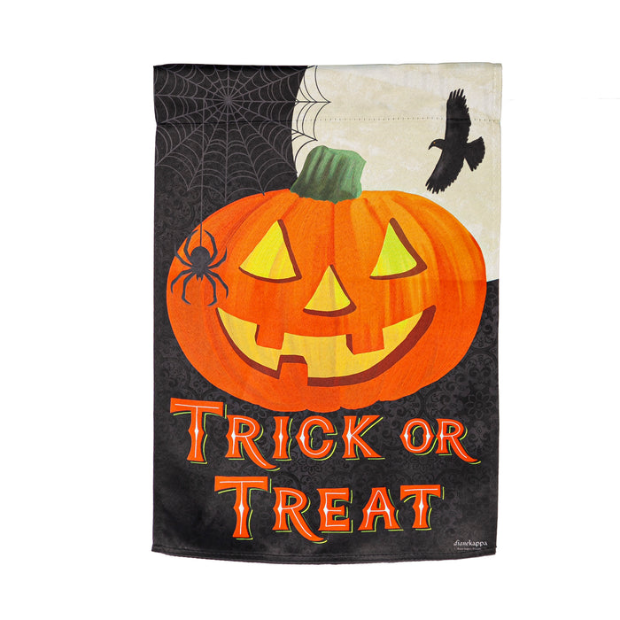 Trick-Or-Treat Jack-O-Lantern Garden Suede Flag