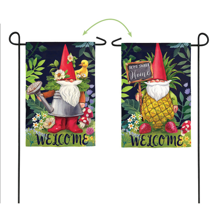 Gnomes in the Garden Garden Suede Flag