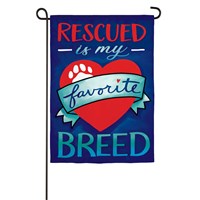 Rescued is My Favorite Breed Garden Suede Flag
