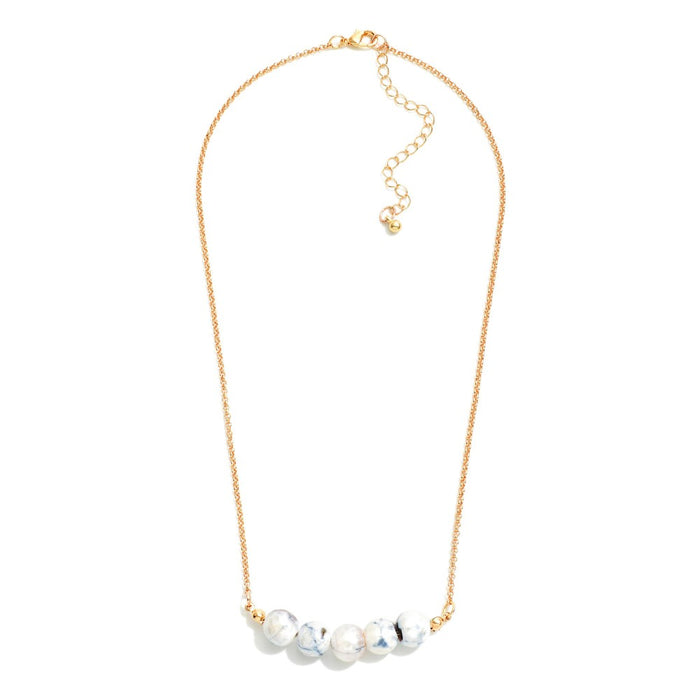 GOLD 5-BEAD NECKLACE