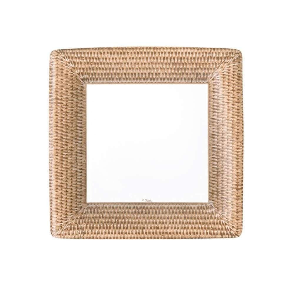RATTAN SQUARE SALAD/DESSERT PAPER PLATES - A. Dodson's