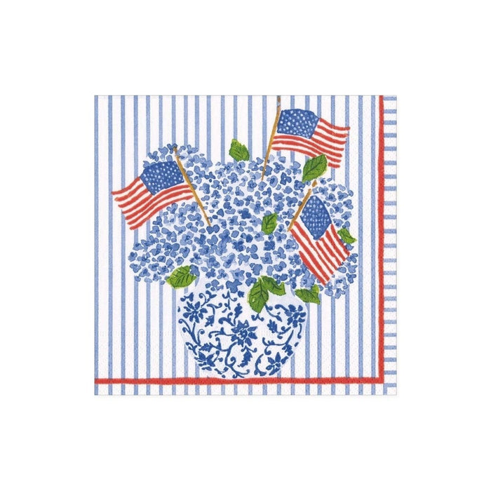 Flags and Hydrangeas Cocktail Napkins