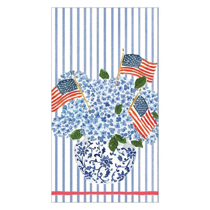 FLAGS AND HYDRANGEAS GUEST TOWEL