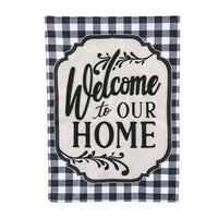 Classic Welcome Home Garden Applique Flag