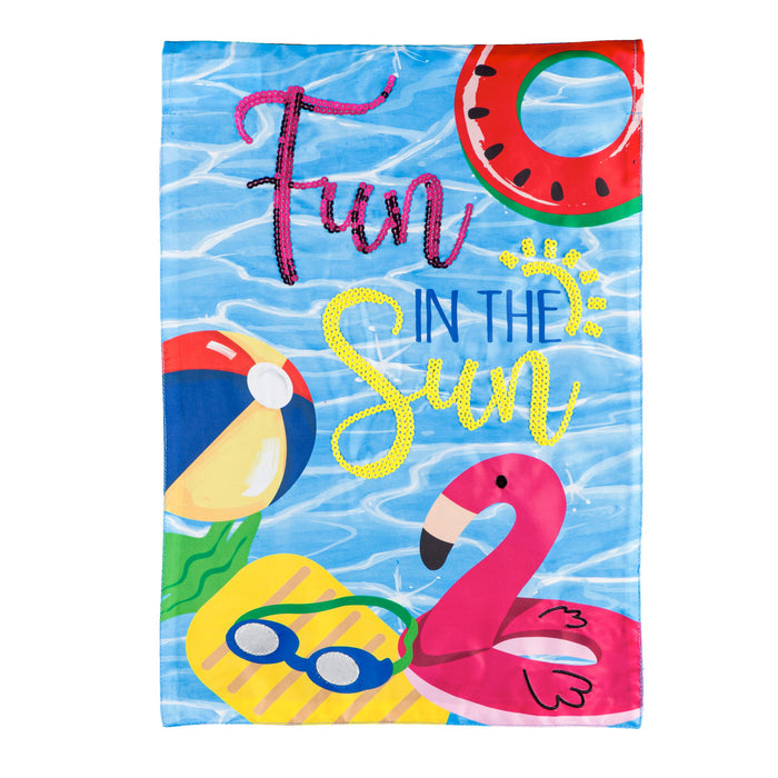 Fun in the Sun Pool Garden Applique Flag