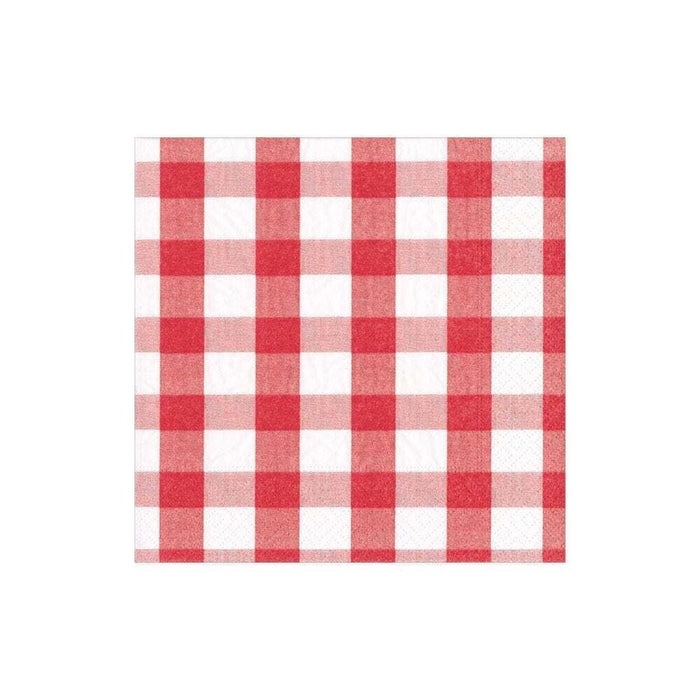 Gingham Red Cocktail Napkins