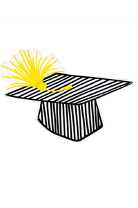 HAPPY EVERYTHING STRIPED GRADUATION CAP BIG ATTACHMENT Happy Everything - A. Dodson's