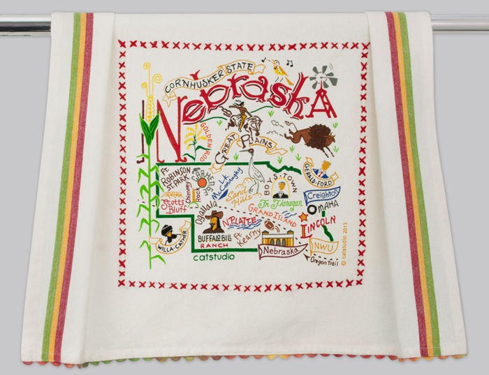 NEBRASKA DISH TOWEL BY CATSTUDIO