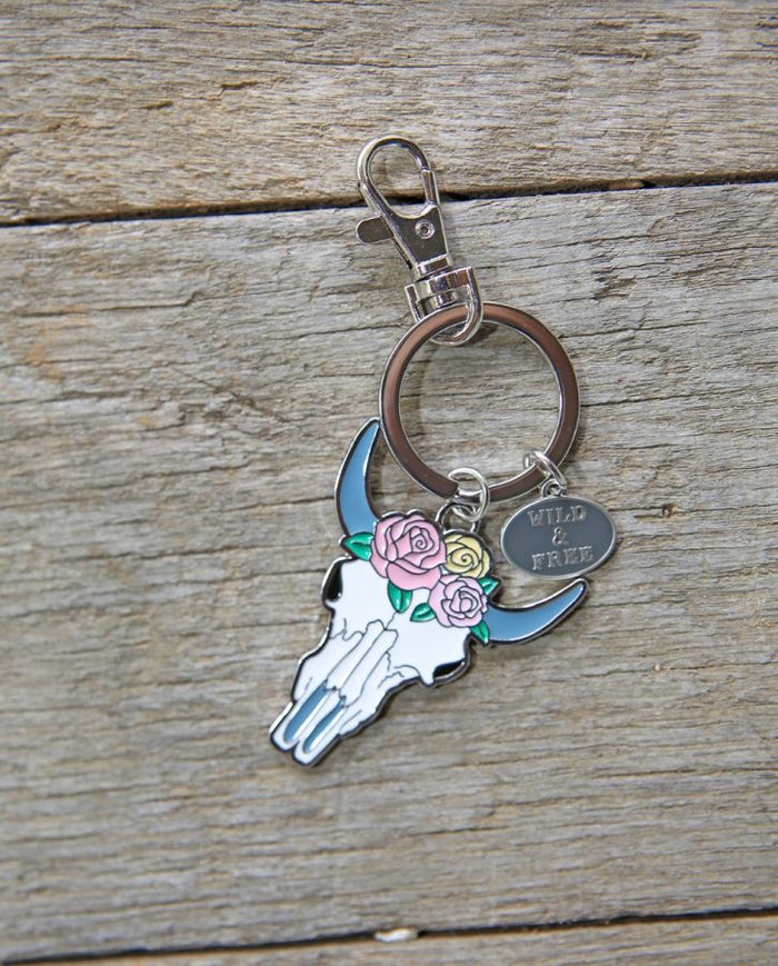 Wild & Free Cowskull Keyring