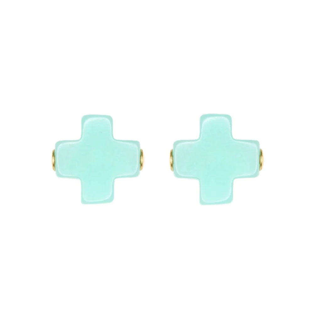 signature cross studs - off white by enewton