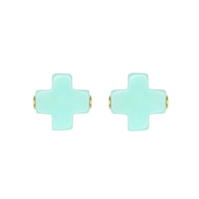 signature cross studs - mint by enewton