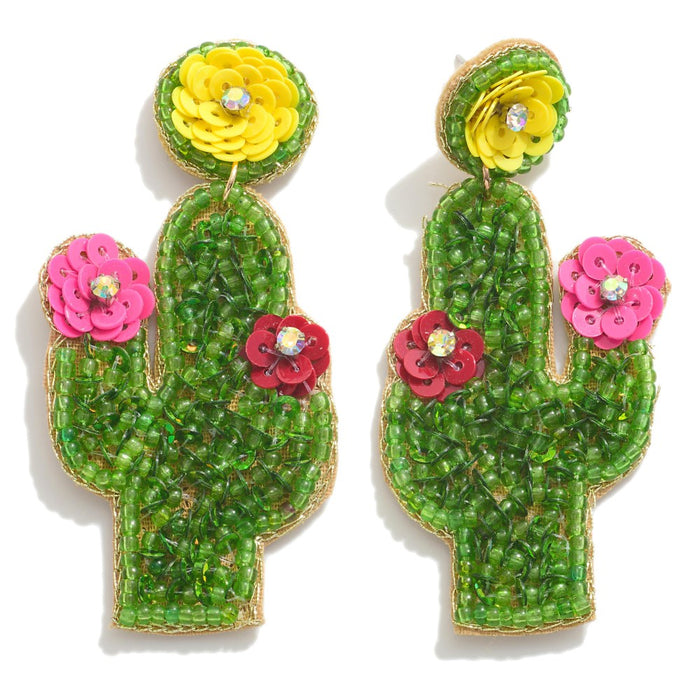 CACTUS BEADED EARRINGS