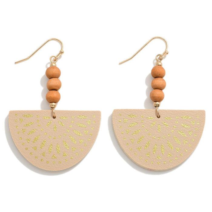 LEATHER WEDGE DROP EARRINGS