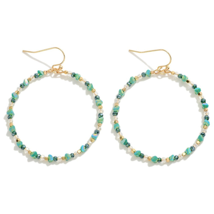 BEADED GREEN EARRINGS
