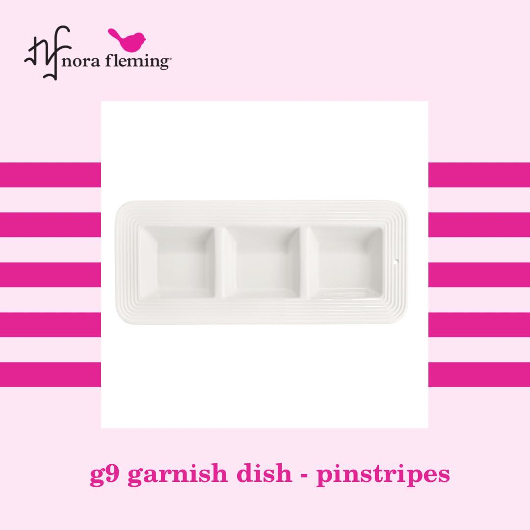 NORA FLEMING PINSTRIPES GARNISH DISH G9