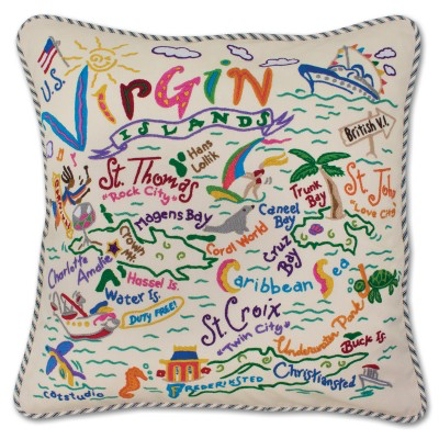 VIRGIN ISLES PILLOW BY CATSTUDIO