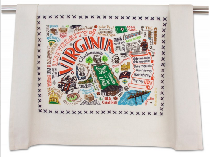 UNIVERSITY OF VIRGINIA DISH TOWEL BY CATSTUDIO