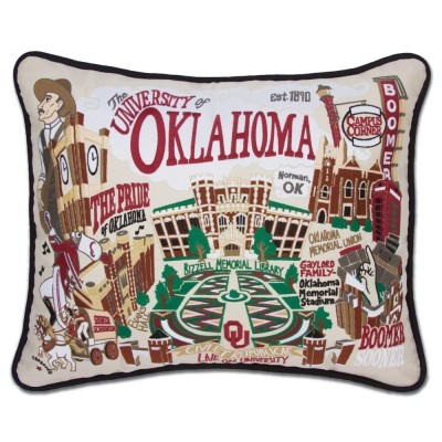 UNIVERSITY OF OKLAHOMA PILLOW BY CATSTUDIO