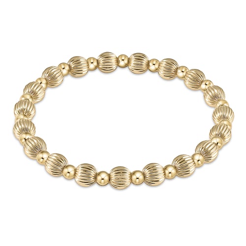 dignity grateful pattern 4mm bead bracelet - gold by enewton