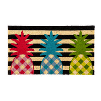 Black and White Pineapple Coir Mat