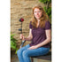 20"H Solar Art Glass Garden Stake, Ladybug