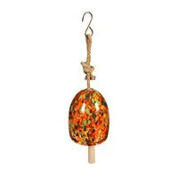 ART GLASS SPECKLE ORANGE BELL CHIME