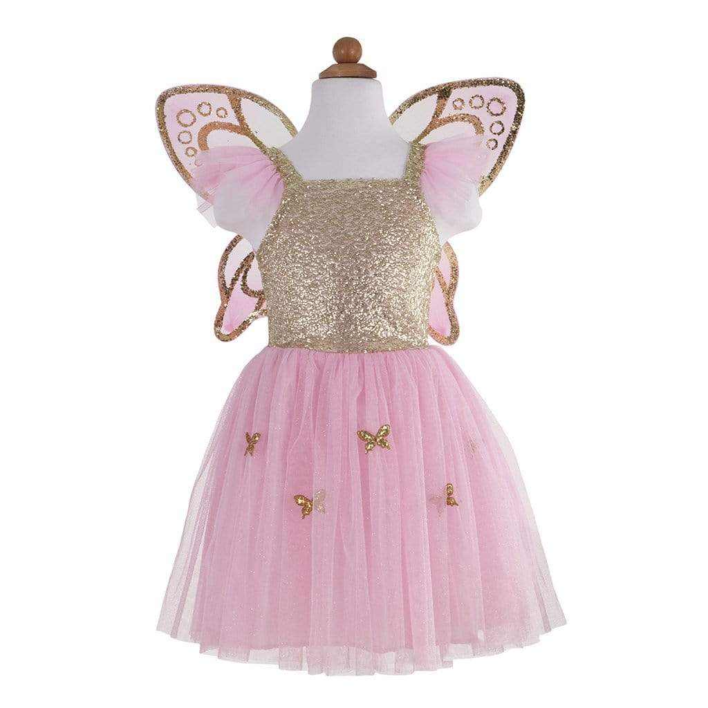 GOLD BUTTERFLY DRESS WITH FAIRY WINGS