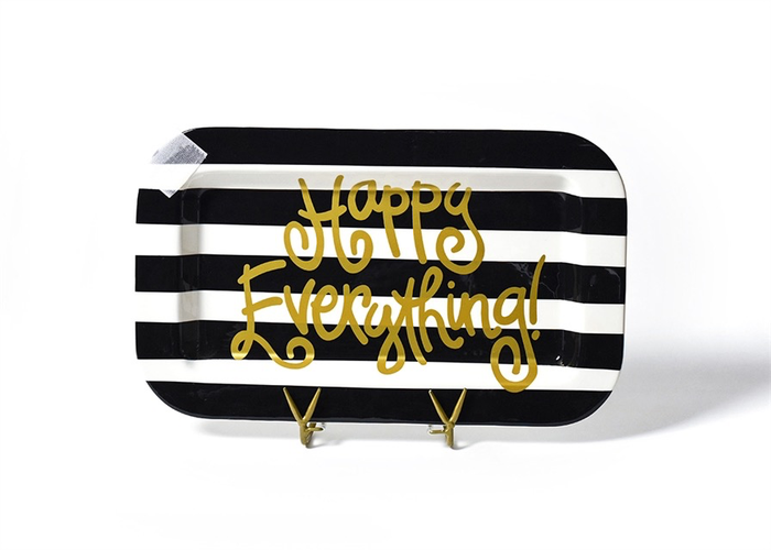 HAPPY EVERYTHING BLACK STRIPE HAPPY EVERYTHING MINI RECTANGLE PLATTER