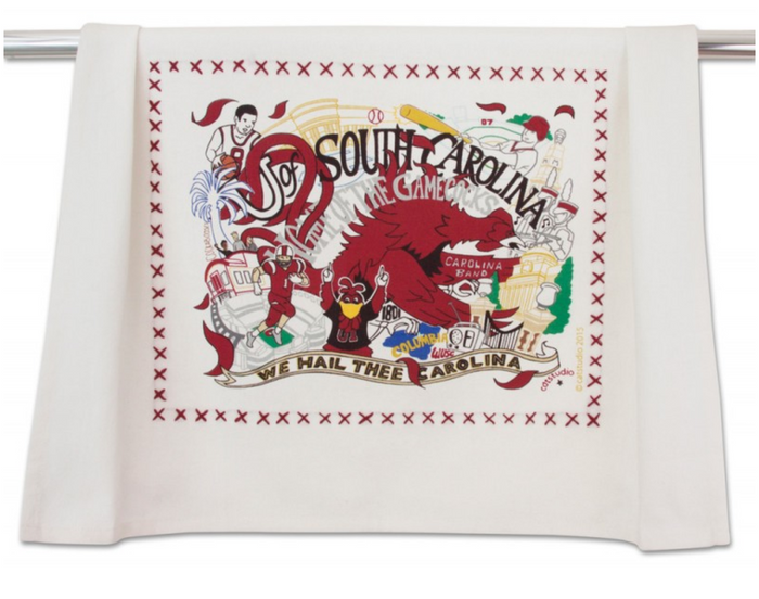 UNIVERSITY OF SOUTH CAROLINA DISH TOWEL BY CATSTUDIO