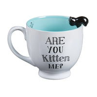14 OZ Kitty with Fish Ceramic Cup