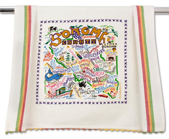 SONOMA COUNTY DISH TOWEL BY CATSTUDIO