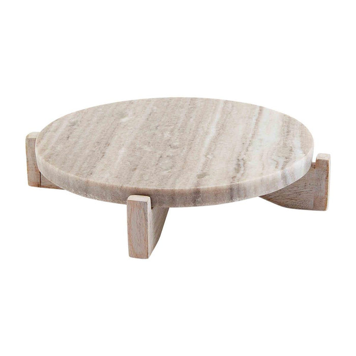 Marble/Wood Pedestal BY MUD PIE