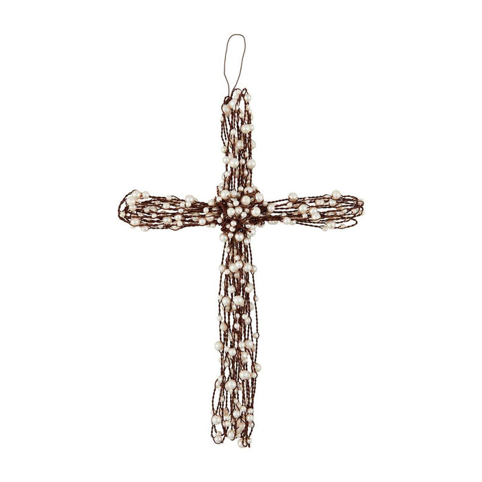 BEADED WIRE CROSS - 3 SIZES BY MUD PIE