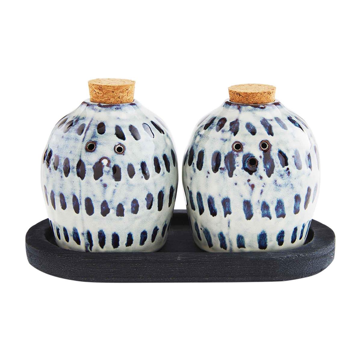 Frog Salt & Pepper Shakers with Tray