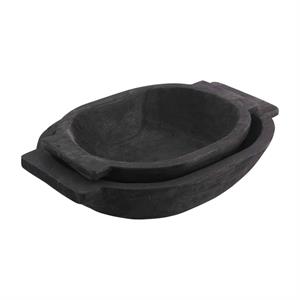 Black Oval Dough Bowl Set BY MUD PIE