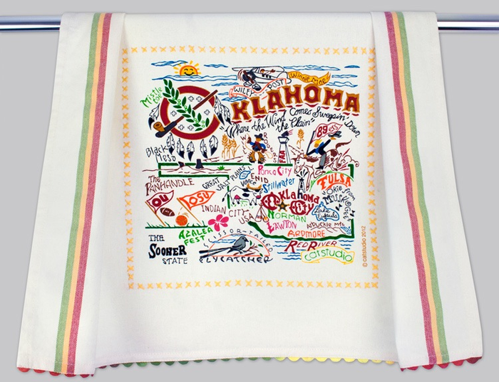 OKLAHOMA DISH TOWEL BY CATSTUDIO