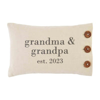 Grandparents Est. 2023 Pillow BY MUD PIE