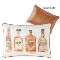 VINTAGE SPIRITS EMBROIDERED LUMBAR PILLOW