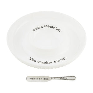 CHEESE BALL DISH SET BY MUD PIE