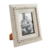 GRAY BEAD WOOD FRAME - 2 Sizes BY MUD PIE