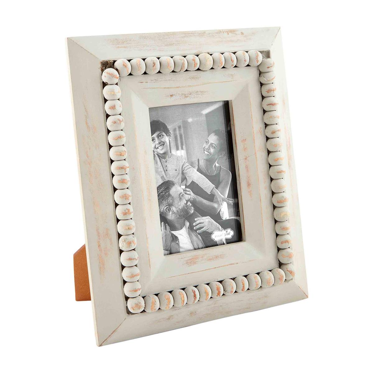 GRAY BEAD WOOD FRAME - 2 Sizes BY MUD PIE - A. Dodson's