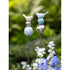 39"H Ceramic Garden Stake, Silver and Blue Bird, 2 Asst