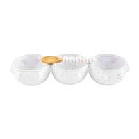 BEADED TRIPLE DISH SET BY MUD PIE