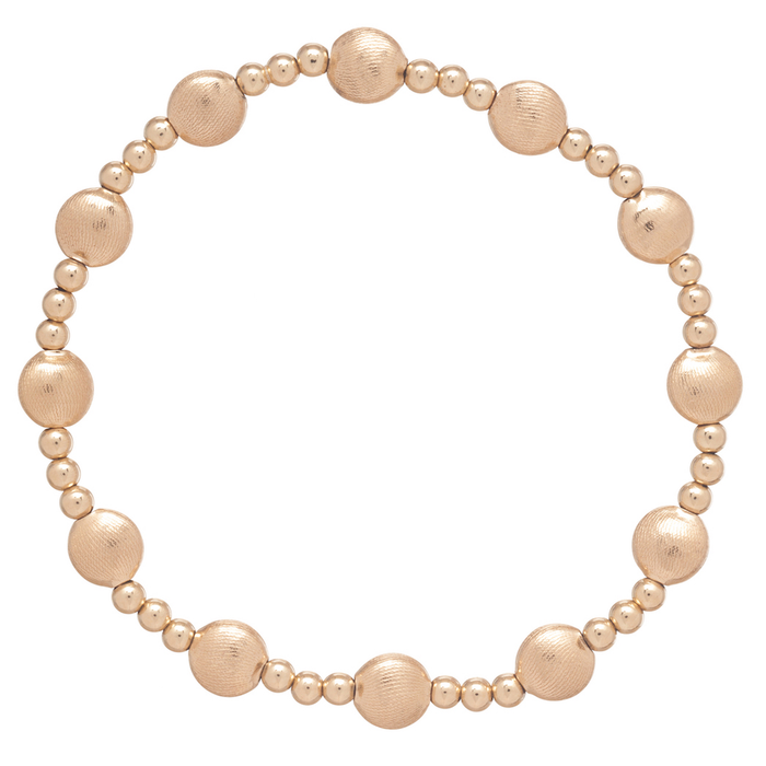 HONESTY GOLD SINCERITY PATTERN 6MM BEAD BRACELET ENEWTON