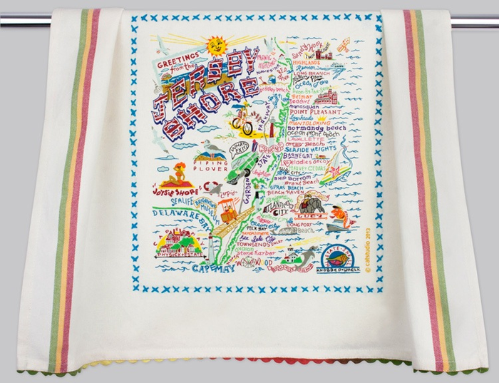JERSEY SHORE DISH TOWEL BY CATSTUDIO