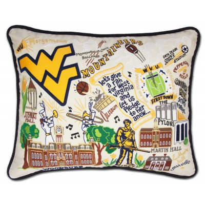 WEST VIRGINIA UNIVERSITY PILLOW BY CATSTUDIO