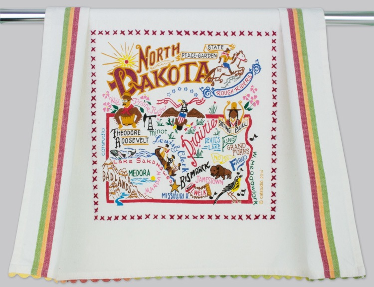 NORTH DAKOTA DISH TOWEL BY CATSTUDIO - A. Dodson's